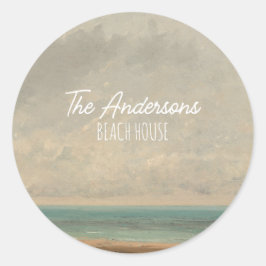 Calm Sea 1866グスタヴコートベットナショナルギャラリー ラウンドシール