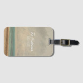 Calm Sea 1866グスタヴコートベットナショナルギャラリー ラゲッジタグ (正面横)