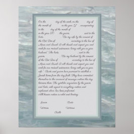 Calm Seas Ketubah with Canadian Reform文字 ポスター