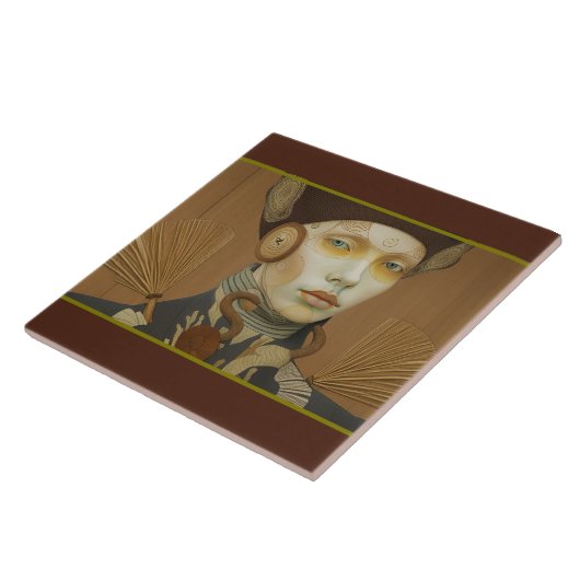 Calm serious gaze Ceramic Tile タイル (側面)
