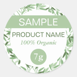 Calm Soft Green Greenery Sample Product Label ラウンドシール
