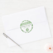 Calm Soft Green Greenery Sample Product Label ラウンドシール (封筒)