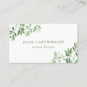 Calm Soft Greeneryの葉セラピスト 名刺 (正面)