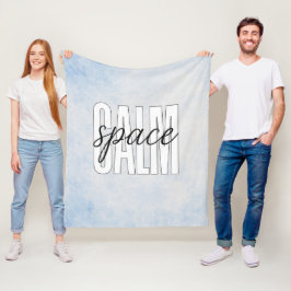 Calm Space Pastel Blue Cozy フリースブランケット