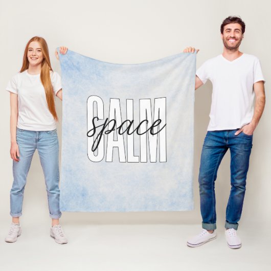 Calm Space Pastel Blue Cozy フリースブランケット (インサイチュ)