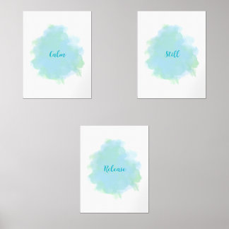 Calm Still Release Wall Art 3セットブルーグリーン