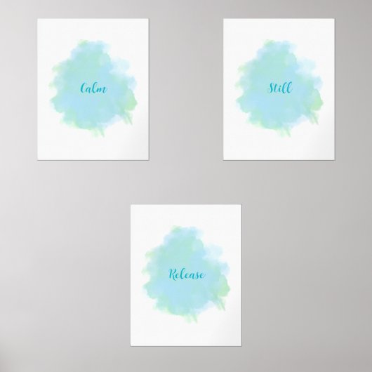 Calm Still Release Wall Art 3セットブルーグリーン (正面)