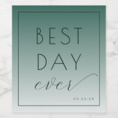 Calm Teal Minimalist Calligraphy ワインラベル (シングルラベル)