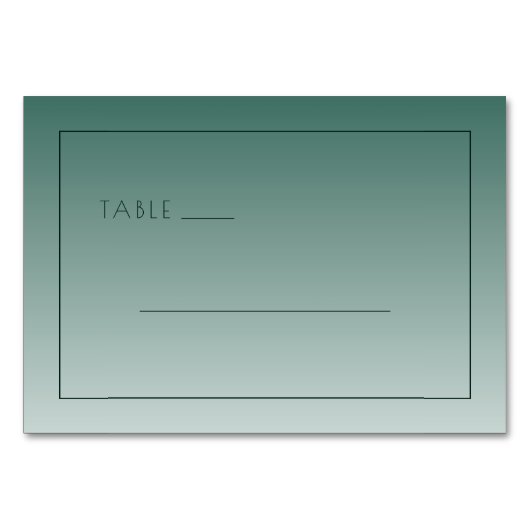 Calm Teal Minimalist Table Sign テーブルナンバー (正面)