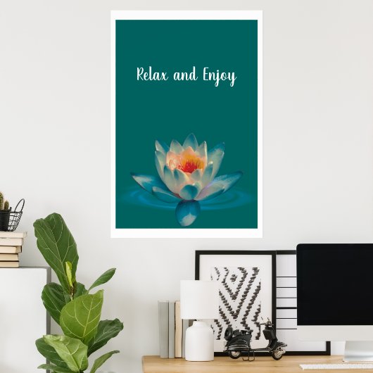 Calm Teal Spa Room Poster ポスター (ホームオフィス)