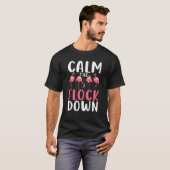 Calm The Flock Down Adult Flamingo Costume Flaming Tシャツ (正面フル)