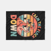 Calm The Flock Down Flamingo  フリースブランケット (正面(横))