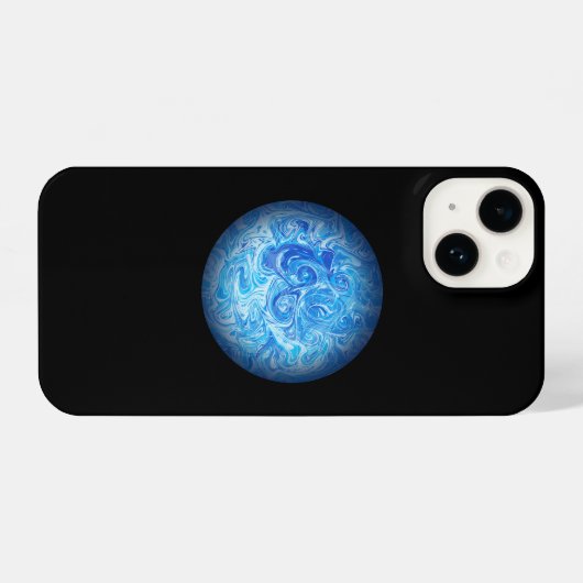 Calm Tide Fluid Art Phone Case iPhoneケース (裏面横)