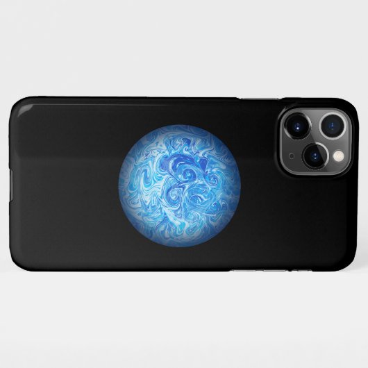Calm Tide Fluid Art Phone Case iPhone 11 iPhoneケース (裏面横)