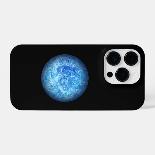 Calm Tide Fluid Art Phone Case iPhone 14 Pro iPhoneケース (裏面横)