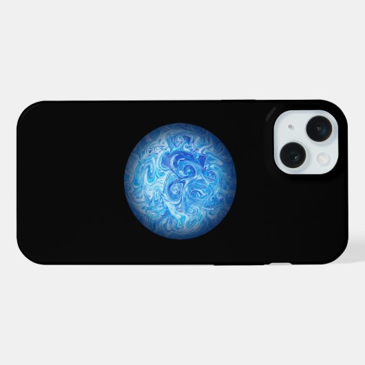 Calm Tide Fluid Art Phone Case iPhone 15 Plus iPhoneケース (裏面横)