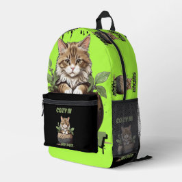 Calm Tones居心地の良いキャットウィムジー プリントバックパック