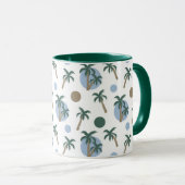 Calm-Tropical Palm & Dots Color Inside マグカップ (正面右)
