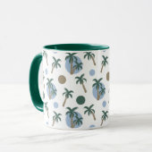 Calm-Tropical Palm & Dots Color Inside マグカップ (正面左)