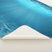 Calm Underwater Blue Ocean Light シェルパブランケット (3/4)