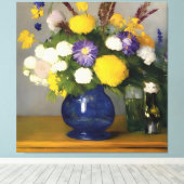 Calm Water Color Botanical Art キャンバスプリント (インサイチュ (ウッドフロア))