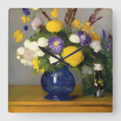 Calm Water Color Botanical Art スクエア壁時計 (正面)