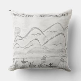'Calm Waters in  Nature's Embrace' Throw Pillow アウトドアクッション