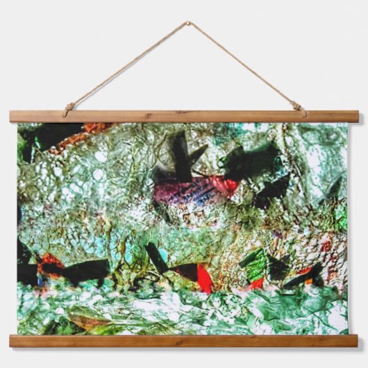 Calm white abstract Wood Topped Wall Tapestry,joy  吊り下げ型タペストリー (正面)