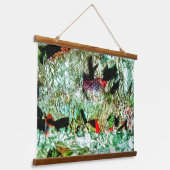 Calm white abstract Wood Topped Wall Tapestry,joy  吊り下げ型タペストリー (傾斜あり)