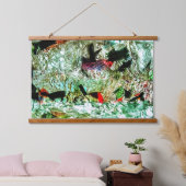 Calm white abstract Wood Topped Wall Tapestry,joy  吊り下げ型タペストリー (寝室)