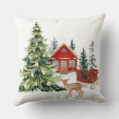 Calm winter home decor inspired by quiet woodland クッション (裏面)