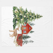 Calm winter home decor inspired by quiet woodland  フリースブランケット (正面(横))