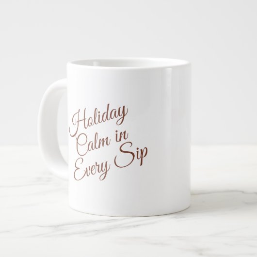 Calm Winter Mug – Cozy Minimal Design ジャンボコーヒーマグカップ (正面左)