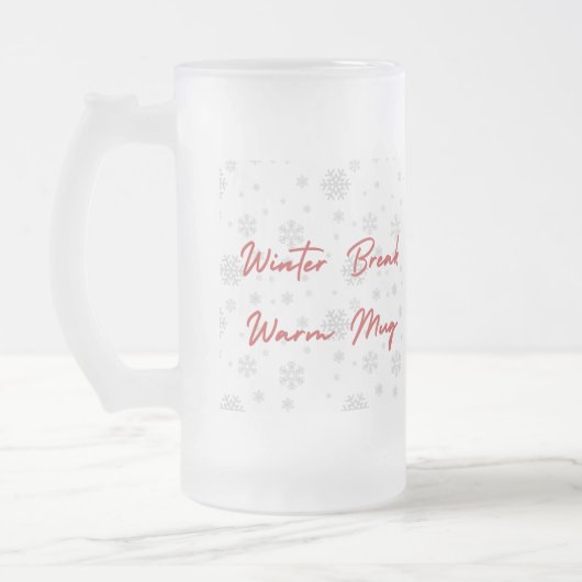 Calm Winter Mug – Cozy Minimal Design フロストグラスビールジョッキ (左)
