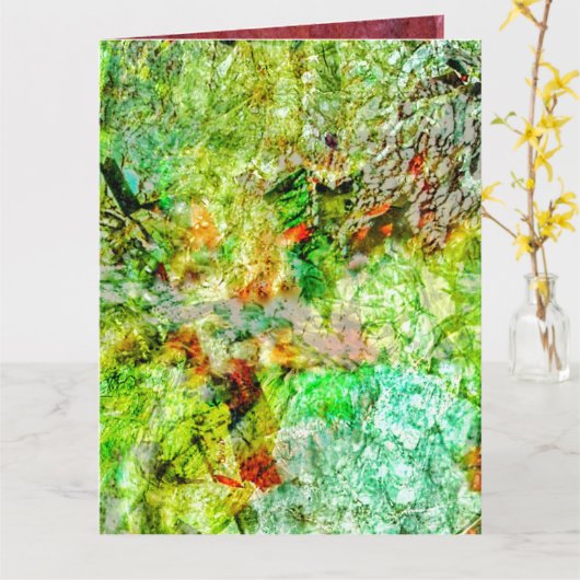 Calm yellow abstract Folded Greeting Card,Dazzling カード (黄色い花)