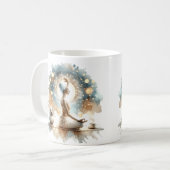 Calm Yoga女性コーヒーティーマグクリームをポーズ吹する コーヒーマグカップ (正面左)