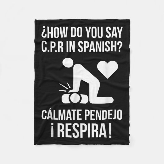 Calmate Y RespiraでC.p.rとスペインの言う方法 フリースブランケット (正面)
