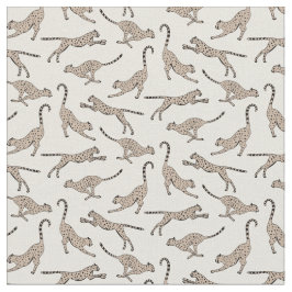 Calming cheetah leopard neutral warm beige cream ファブリック