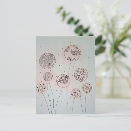 Calming Garden Spheres Mixed Media ポストカード (スタンド正面)