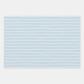 Calming Pastel Blue Ocean Waves Geometric Linear ラッピングペーパーシート (正面)