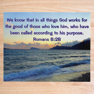 Calming Romans 8:28 Bible Verse Christian ジグソーパズル