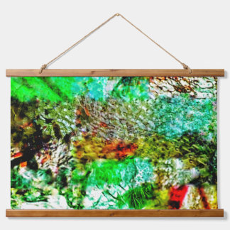 Calming yellow Wood Topped Wall Tapestry,Abstract  吊り下げ型タペストリー