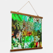 Calming yellow Wood Topped Wall Tapestry,Abstract  吊り下げ型タペストリー (傾斜あり)