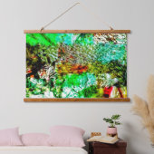 Calming yellow Wood Topped Wall Tapestry,Abstract  吊り下げ型タペストリー (寝室)