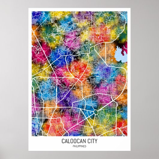 Caloocan Philippines City Map ポスター (正面)