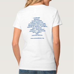Calumet郡民主党員-女性のv首のTシャツ Tシャツ