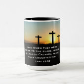 Calvary at Sunset – Luke 23:33 Scripture Art マグカップ (中央)