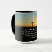 Calvary at Sunset – Luke 23:33 Scripture Art マグカップ (正面左)