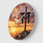 Calvary Cross Wall Clock — Inspirational Design ラージ壁時計 (傾斜)