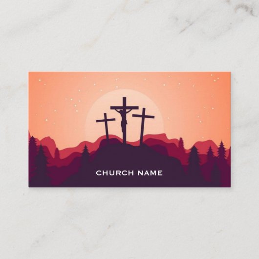 Calvary Sunset Pastoral Business Card 名刺 (正面)